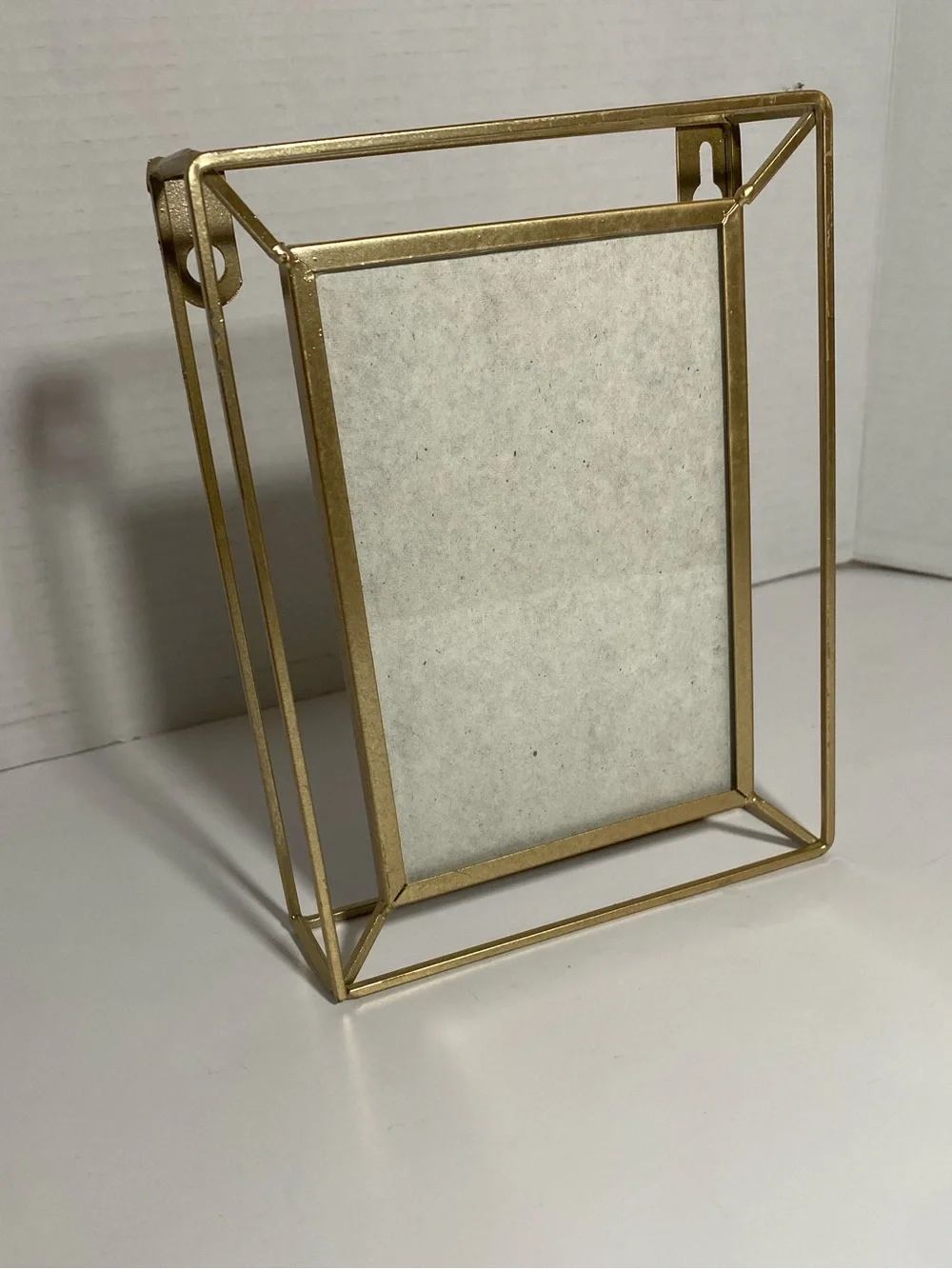Gold Metal Geometric Picture Frame Freestanding or Mounted Gallery Wall Decor